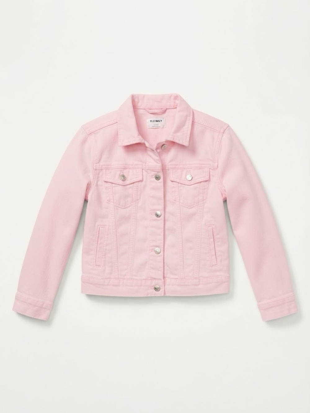 ✨UPCYCLED Girls' Light Pink Floral Embroidered Denim Jacket with Mesh Panels - Picture 4 of 5